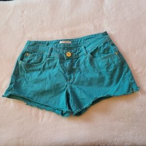 Sz 40 (10) Teal Tigrara Cutoff Jean Shorts